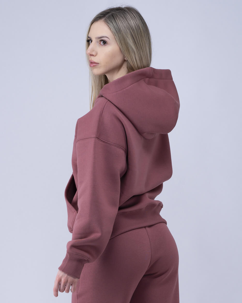 Maroon Oversized Ženska Dukserica